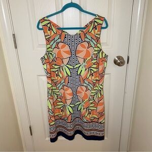 Kaari Blue Bright Tropical Shift Dress